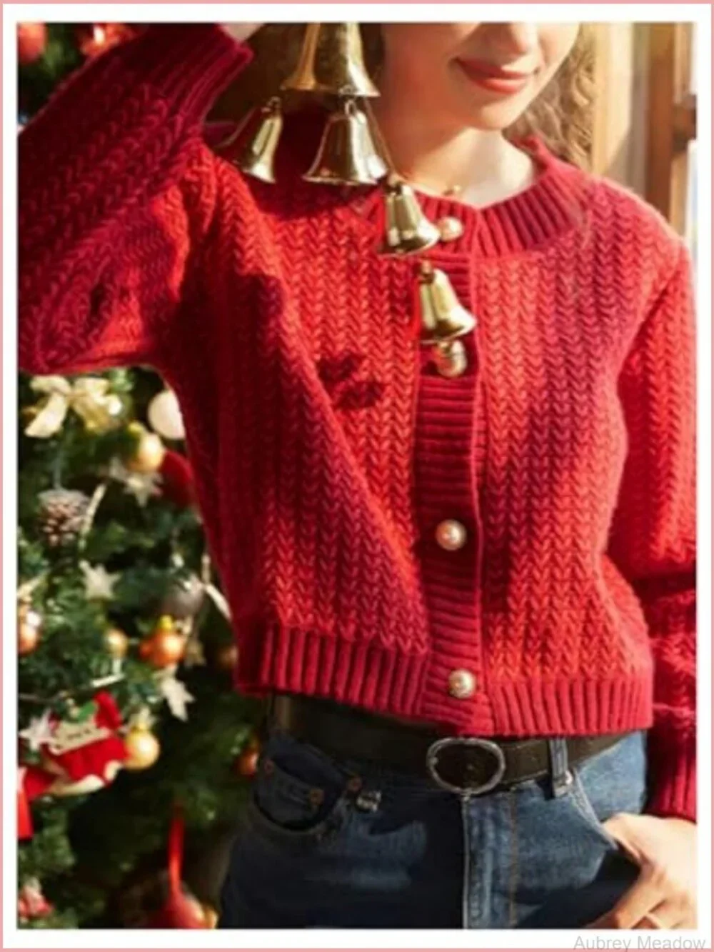 Cropped Cardigan Fall Long Sleeve Open Front Cardigans Button Down Knit Sweater - Picture 3 of 5